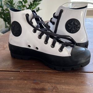 White converse high top boots